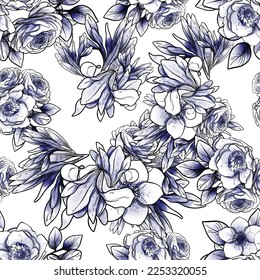 Abstract elegance seamless pattern with floral background