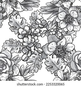 Abstract elegance seamless pattern with floral background