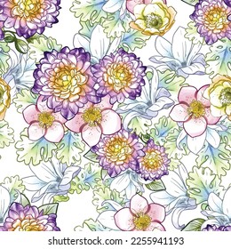 Resumen de la elegancia sin problemas con fondo floral