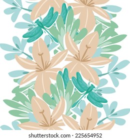 Abstract Elegance Seamless pattern with floral background