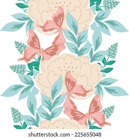 Abstract Elegance Seamless pattern with floral background