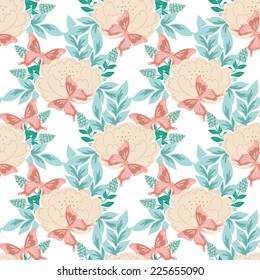 Abstract Elegance Seamless pattern with floral background