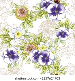 Resumen de la elegancia sin problemas con fondo floral