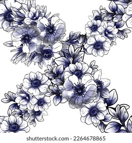 Abstract elegance seamless pattern with floral background