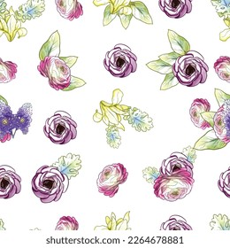 Abstract elegance seamless pattern with floral background