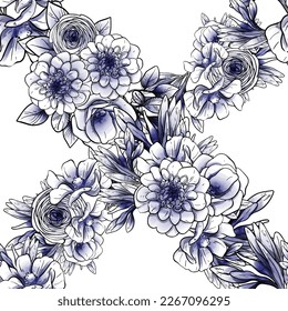 Abstrakte Eleganz, nahtloses Muster mit floralem Hintergrund