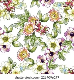 Abstract elegance seamless pattern with floral background
