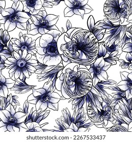 Resumen de la elegancia sin problemas con fondo floral