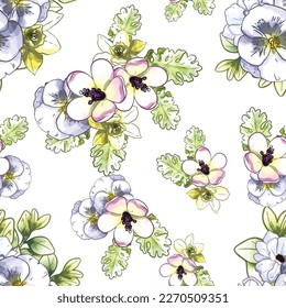 Abstract elegance seamless pattern with floral background