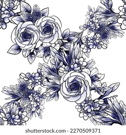 Resumen de la elegancia sin problemas con fondo floral