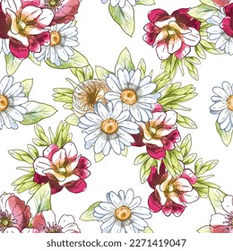 Resumen de la elegancia sin problemas con fondo floral