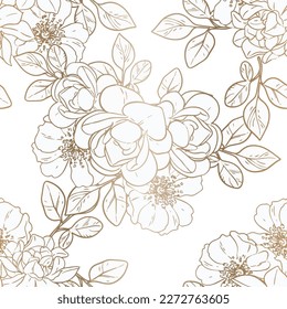 Abstract elegance seamless pattern with floral background