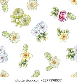 Abstract elegance seamless pattern with floral background