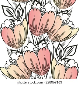 Abstract Elegance Seamless pattern with floral background