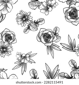 Abstract elegance seamless pattern with floral background