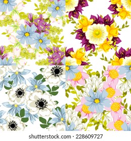 Abstract Elegance Seamless pattern with floral background