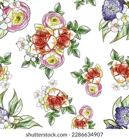 Resumen de la elegancia sin problemas con fondo floral