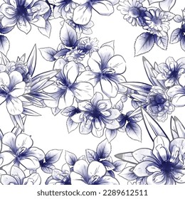 Abstract elegance seamless pattern with floral background