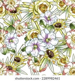 Abstract elegance seamless pattern with floral background