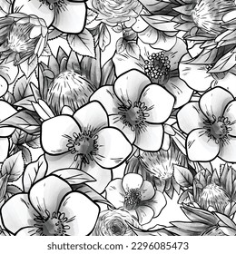 Abstract elegance seamless pattern with floral background