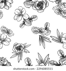 Abstract elegance seamless pattern with floral background