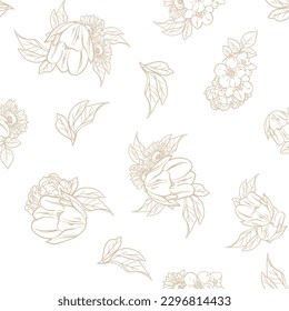 Abstract elegance seamless pattern with floral background