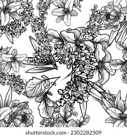 Abstract elegance seamless pattern with floral background