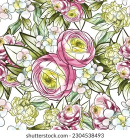 Resumen de la elegancia sin problemas con fondo floral