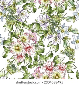 Abstract elegance seamless pattern with floral background