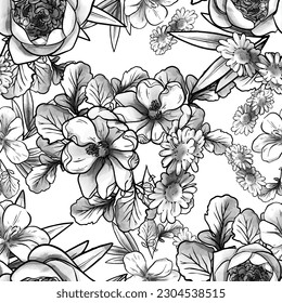 Abstract elegance seamless pattern with floral background