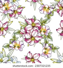 Abstract elegance seamless pattern with floral background