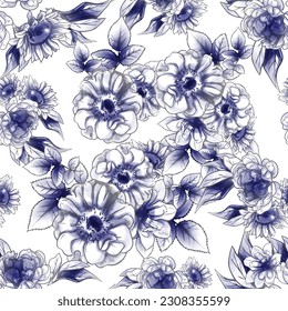 Abstract elegance seamless pattern with floral background