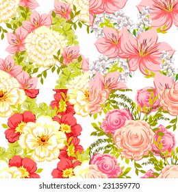 Abstract Elegance Seamless pattern with floral background