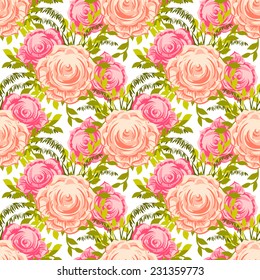Abstract Elegance Seamless pattern with floral background