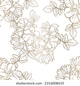 Resumen de la elegancia sin problemas con fondo floral