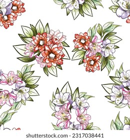 Abstract elegance seamless pattern with floral background