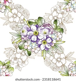 Resumen de la elegancia sin problemas con fondo floral