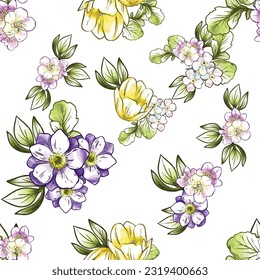 Abstrakte Eleganz, nahtloses Muster mit floralem Hintergrund