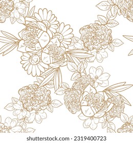 Abstract elegance seamless pattern with floral background