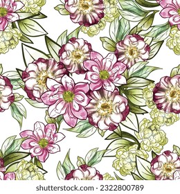 Abstrakte Eleganz, nahtloses Muster mit floralem Hintergrund