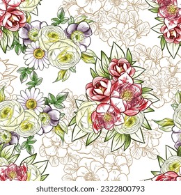 Resumen de la elegancia sin problemas con fondo floral