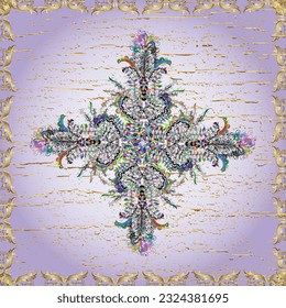 Abstract elegance seamless pattern with floral background. vector Nice fabric pattern. Cross.