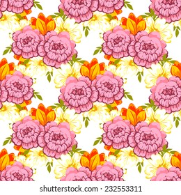 Abstract Elegance Seamless pattern with floral background