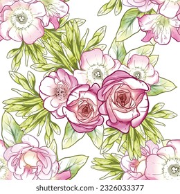 Resumen de la elegancia sin problemas con fondo floral