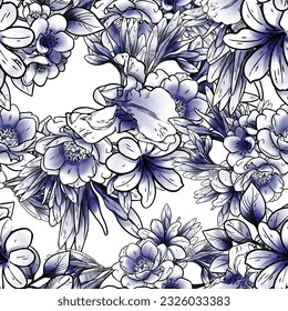 Abstract elegance seamless pattern with floral background