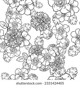 Abstrakte Eleganz, nahtloses Muster mit floralem Hintergrund