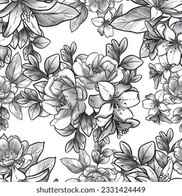 Abstract elegance seamless pattern with floral background