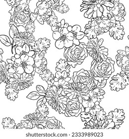 Abstract elegance seamless pattern with floral background