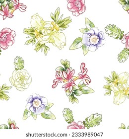 Abstract elegance seamless pattern with floral background