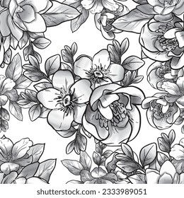 Abstract elegance seamless pattern with floral background